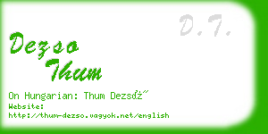 dezso thum business card